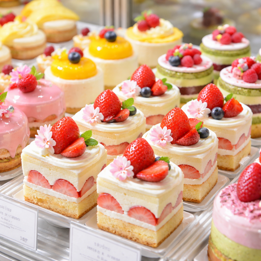 春を感じる彩り豊かなケーキ