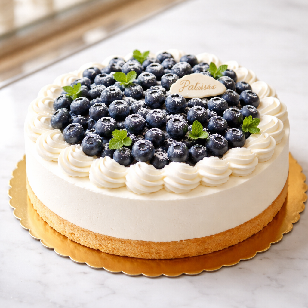 ブルーベリーをたっぷり使ったホールケーキ