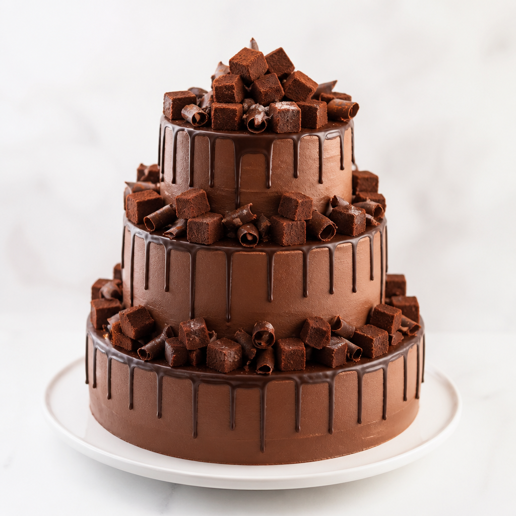 生チョコたっぷりウエディングケーキ