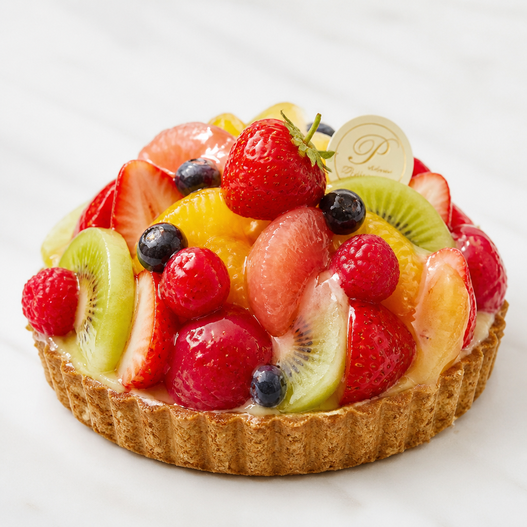果物たっぷりのタルトケーキ